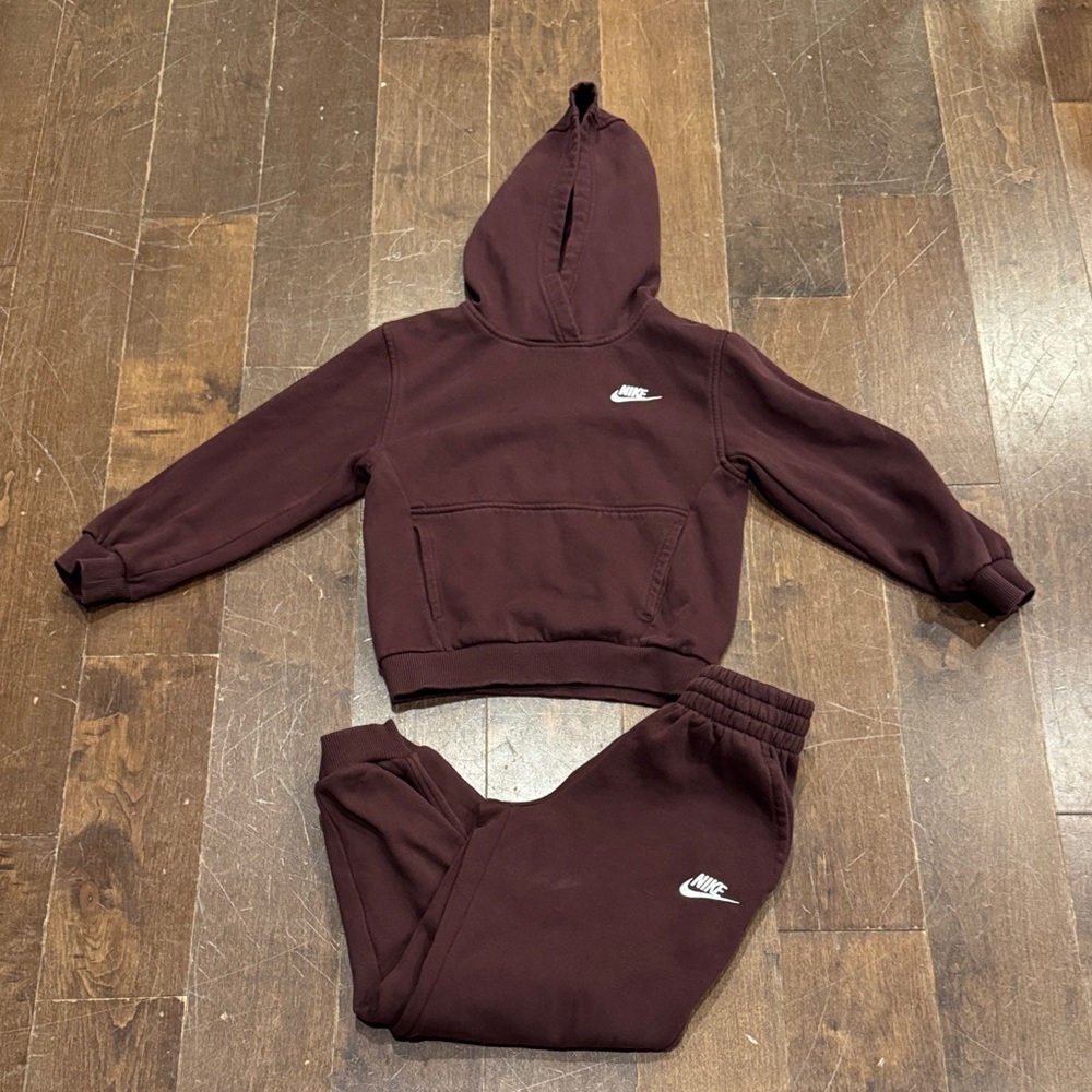 Nike Kids Burgundy Sweatpants & Hoodie Set